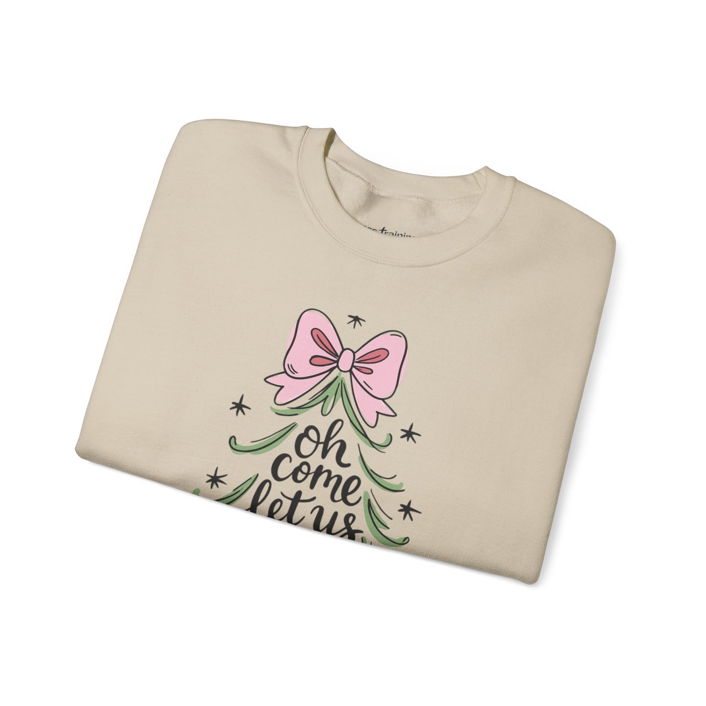 Christmas Tree Sweatshirt – “Oh Come Let Us Adore Him” Holiday Crewneck