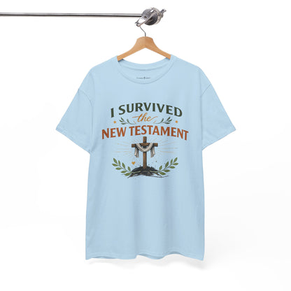 I Survived the New Testament T-Shirt — Christian Faith Cross Tee