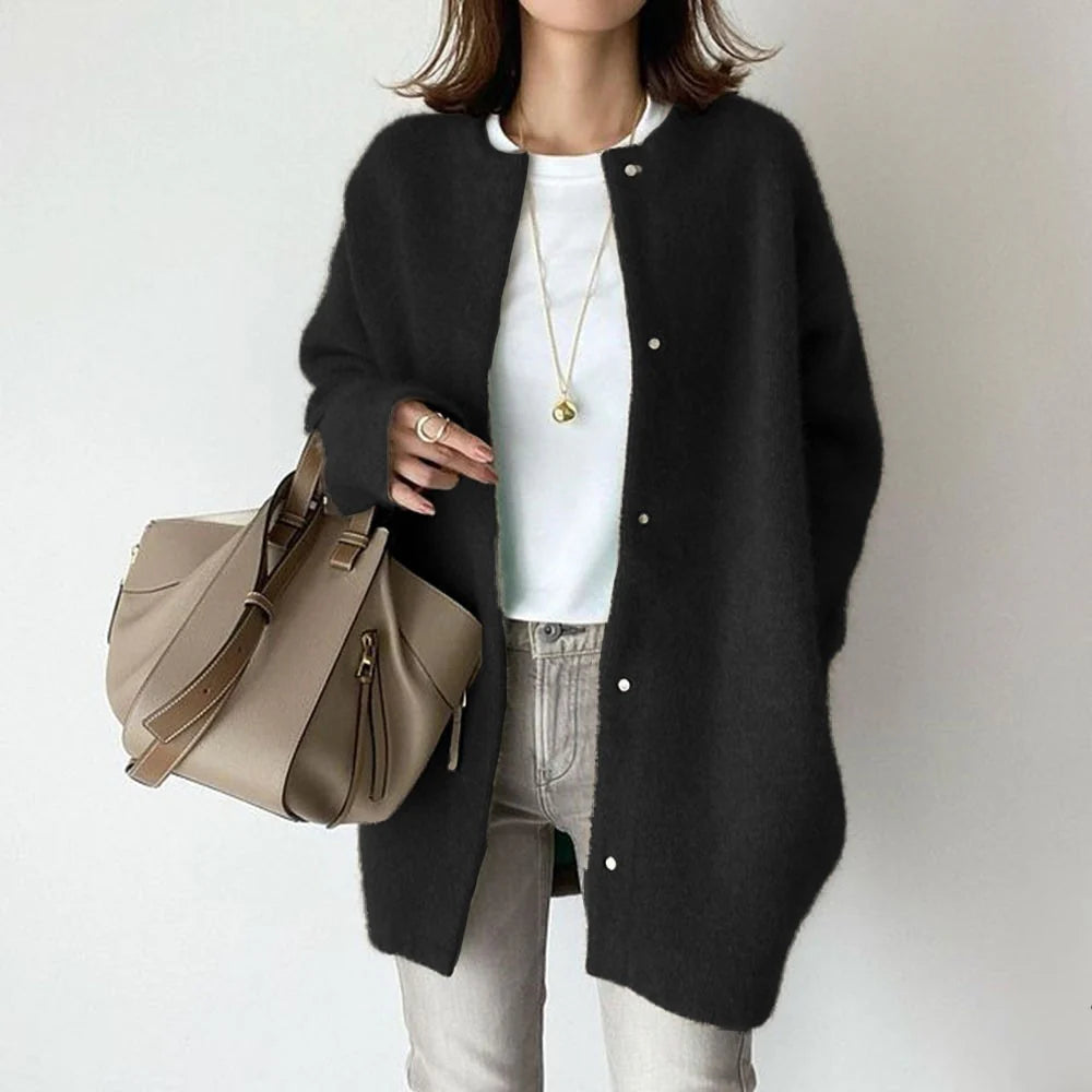 Ins Single Breasted Cardigans Fashion Solid Color Knitted Jacket Women'S Autumn Spring Clothing