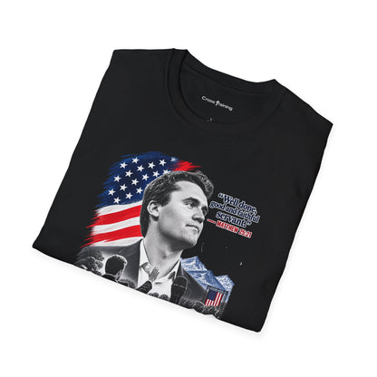 Charlie Kirk Tribute T-Shirt — "Well done, good and faithful servant" Matthew 25:21