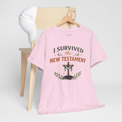 I Survived the New Testament T-Shirt — Christian Faith Cross Tee
