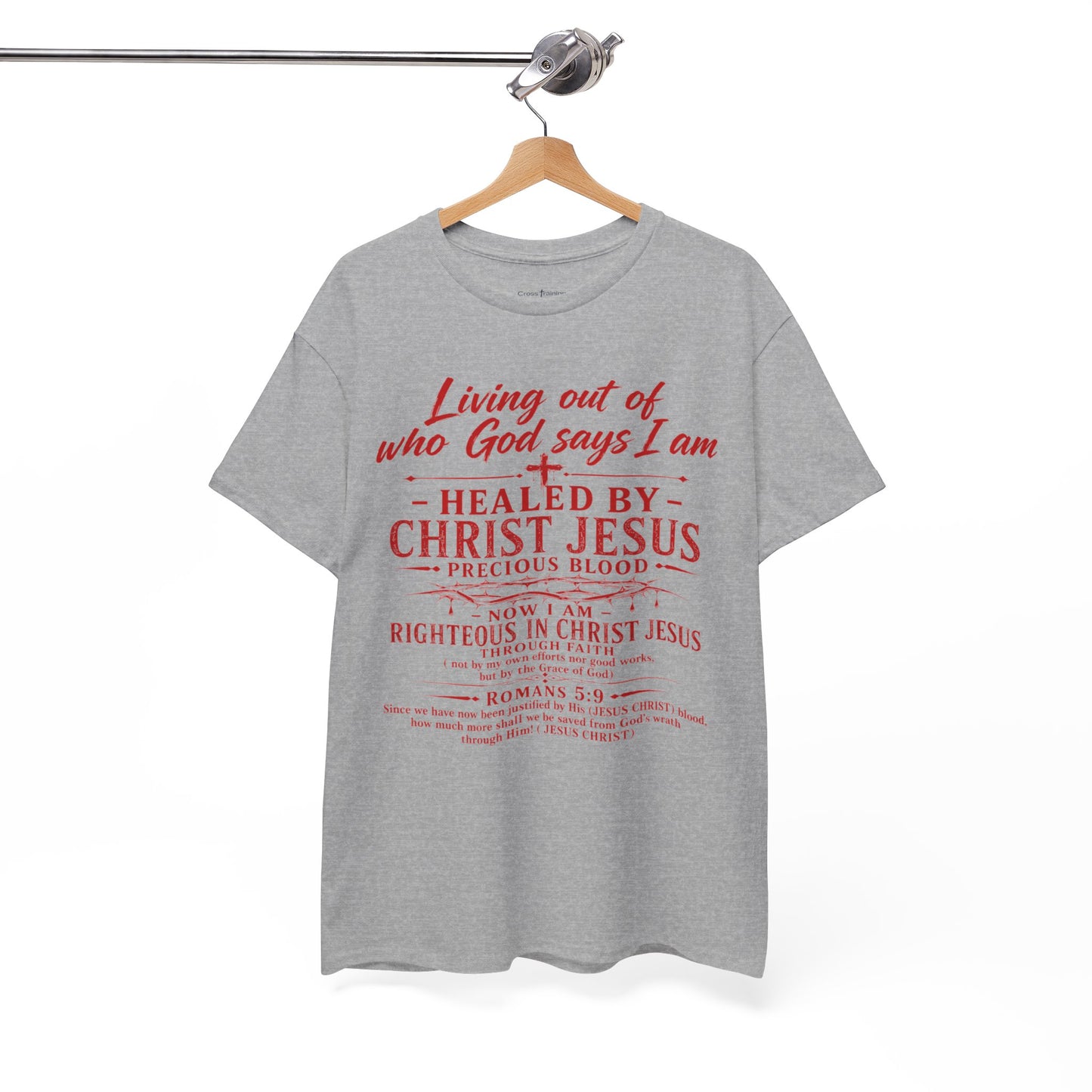 Christian Faith T-Shirt — "Living Out of Who God Says I Am" Inspirational Tee