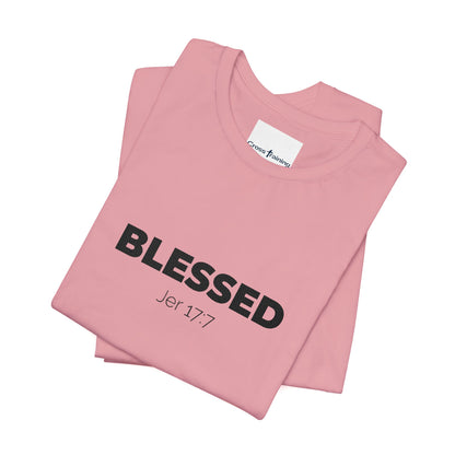 Blessed Unisex Jersey Tee | Inspirational Shirt for Everyday Wear, Faith-Based Gift, Casual Wear, Christian Apparel, Spiritual Clothing