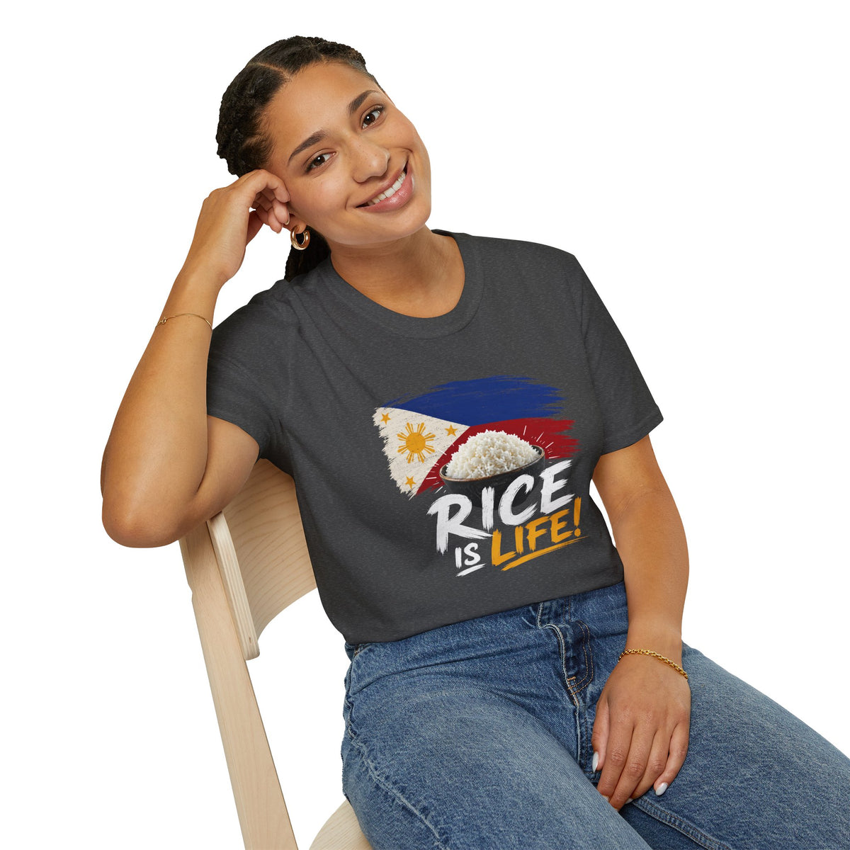 Rice Is Life T-Shirt — Filipino Flag Rice Bowl Graphic Tee