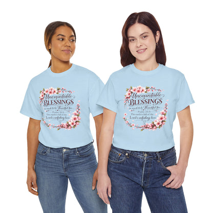 Blessings Floral T-Shirt — "Uncountable Blessings" Psalm 31 Faith Tee