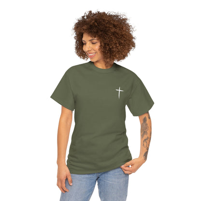 Christian Cross Tee — "May Heavenly Things Constantly Interrupt Our Earthly Things" Inspirational T‑Shirt