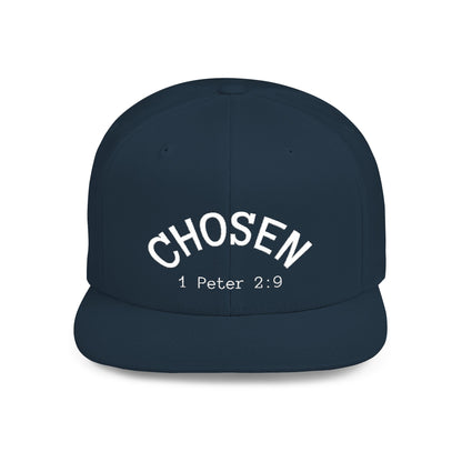 Chosen Flat Bill Snapback Hat, Inspirational Cap for Everyday Wear, Stylish Gift for Teens, Faith-Based Accessory, Summer Style