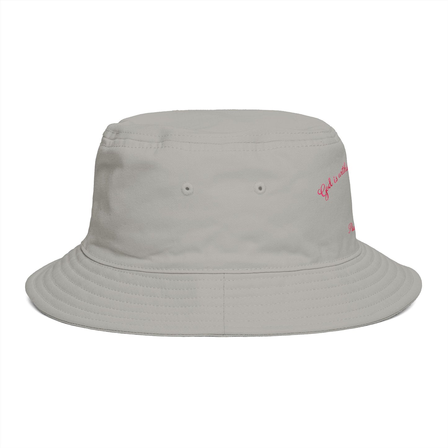 Bucket Hat — Psalm 46:5 Faith Ribbon Bucket Hat (God Is Within Her)