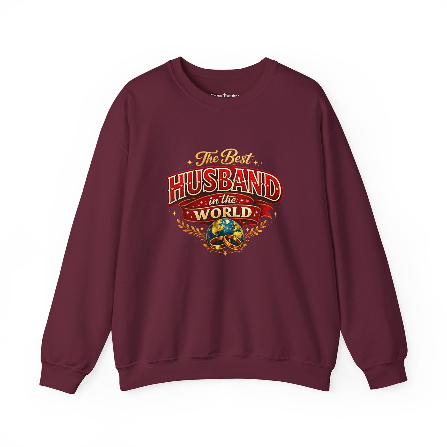 Crewneck Sweatshirt — "The Best Husband in the World" Vintage Globe Gift