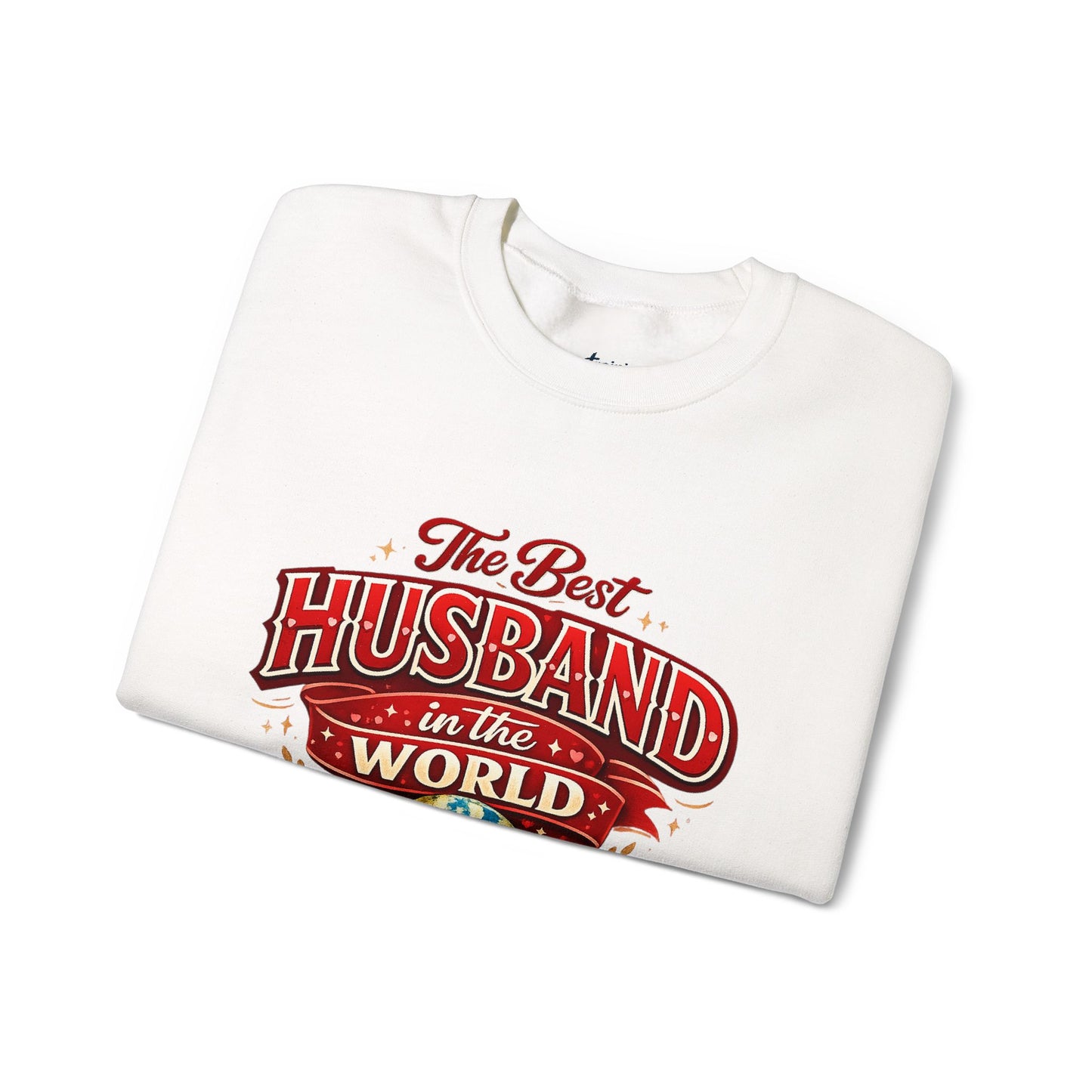 Crewneck Sweatshirt — "The Best Husband in the World" Vintage Globe Gift