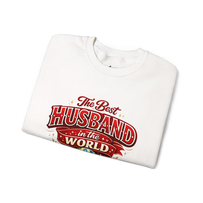 Crewneck Sweatshirt — "The Best Husband in the World" Vintage Globe Gift