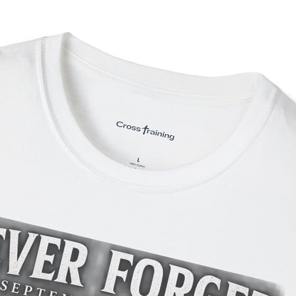 Never Forget 9/11 Memorial T-Shirt — American Flag & Eagle Tribute
