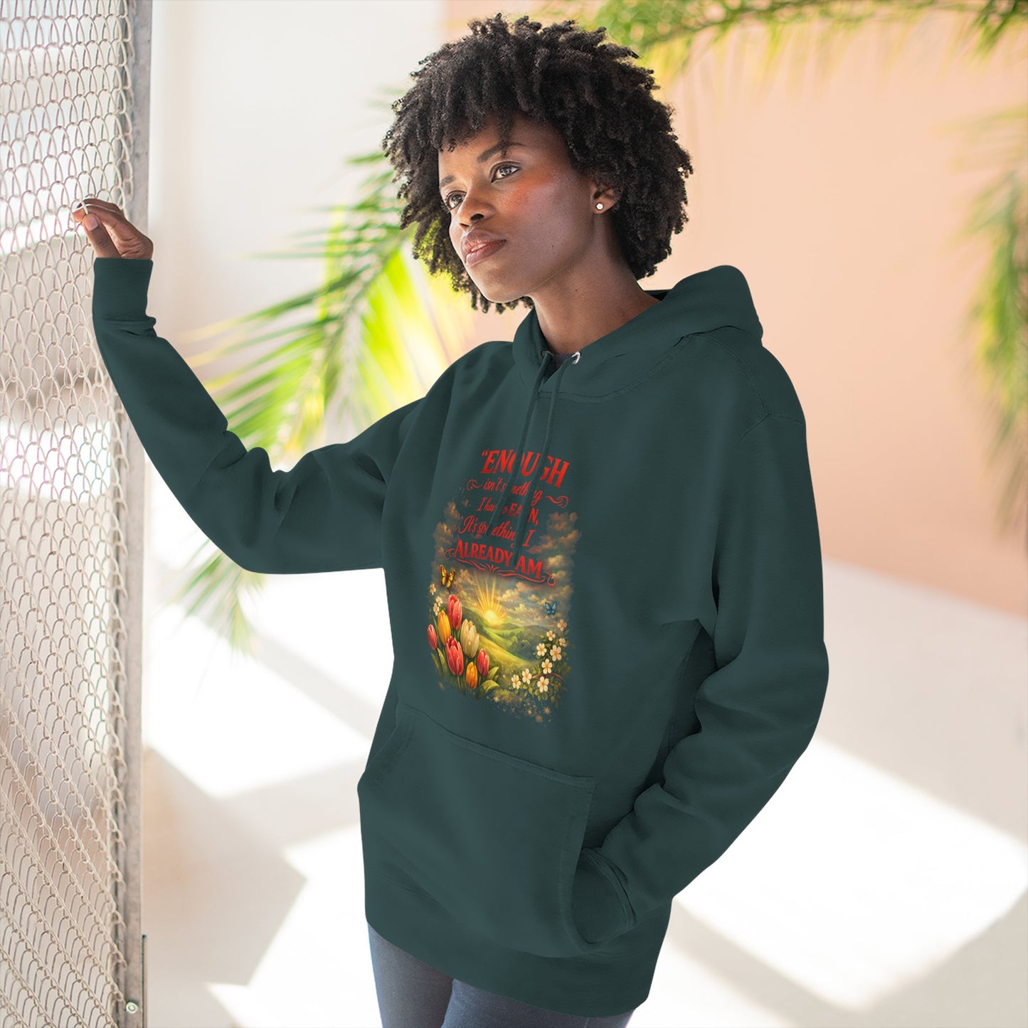 Christian Hoodie — Spiritual Scripture Floral Design ("Even Before He Made the World")