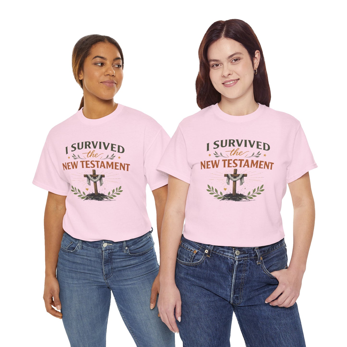 I Survived the New Testament T-Shirt — Christian Faith Cross Tee