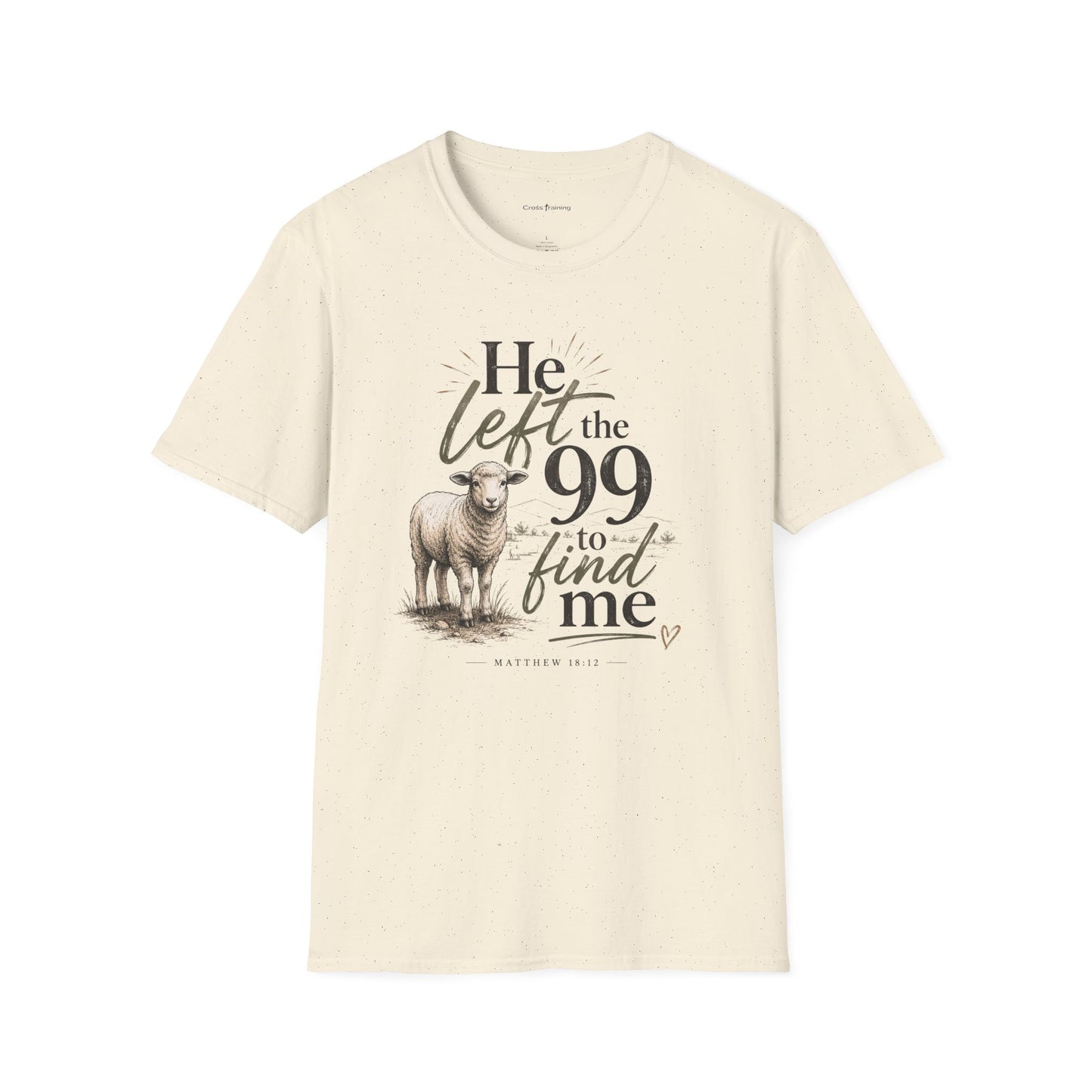 He Left the 99 T-Shirt — Christian Shepherd & Lamb Faith Tee