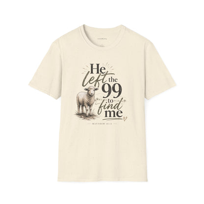 He Left the 99 T-Shirt — Christian Shepherd & Lamb Faith Tee