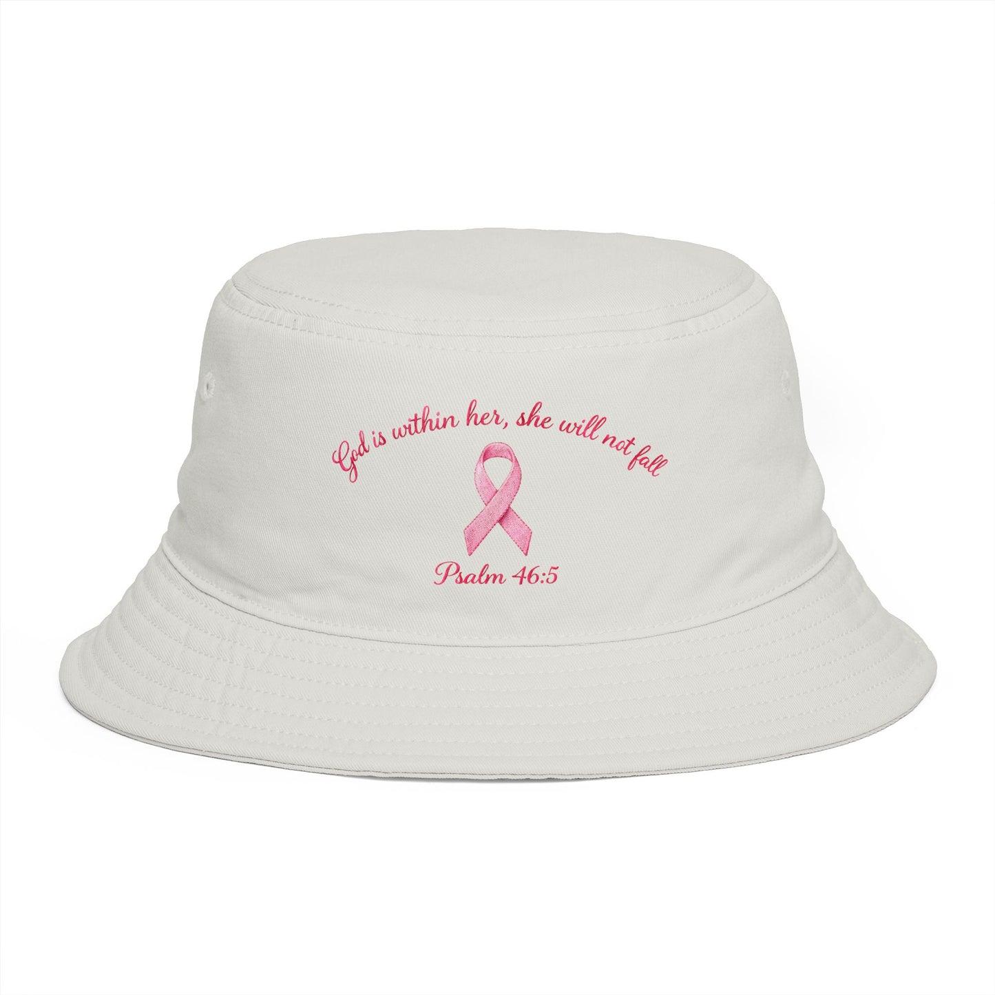 Bucket Hat — Psalm 46:5 Faith Ribbon Bucket Hat (God Is Within Her)