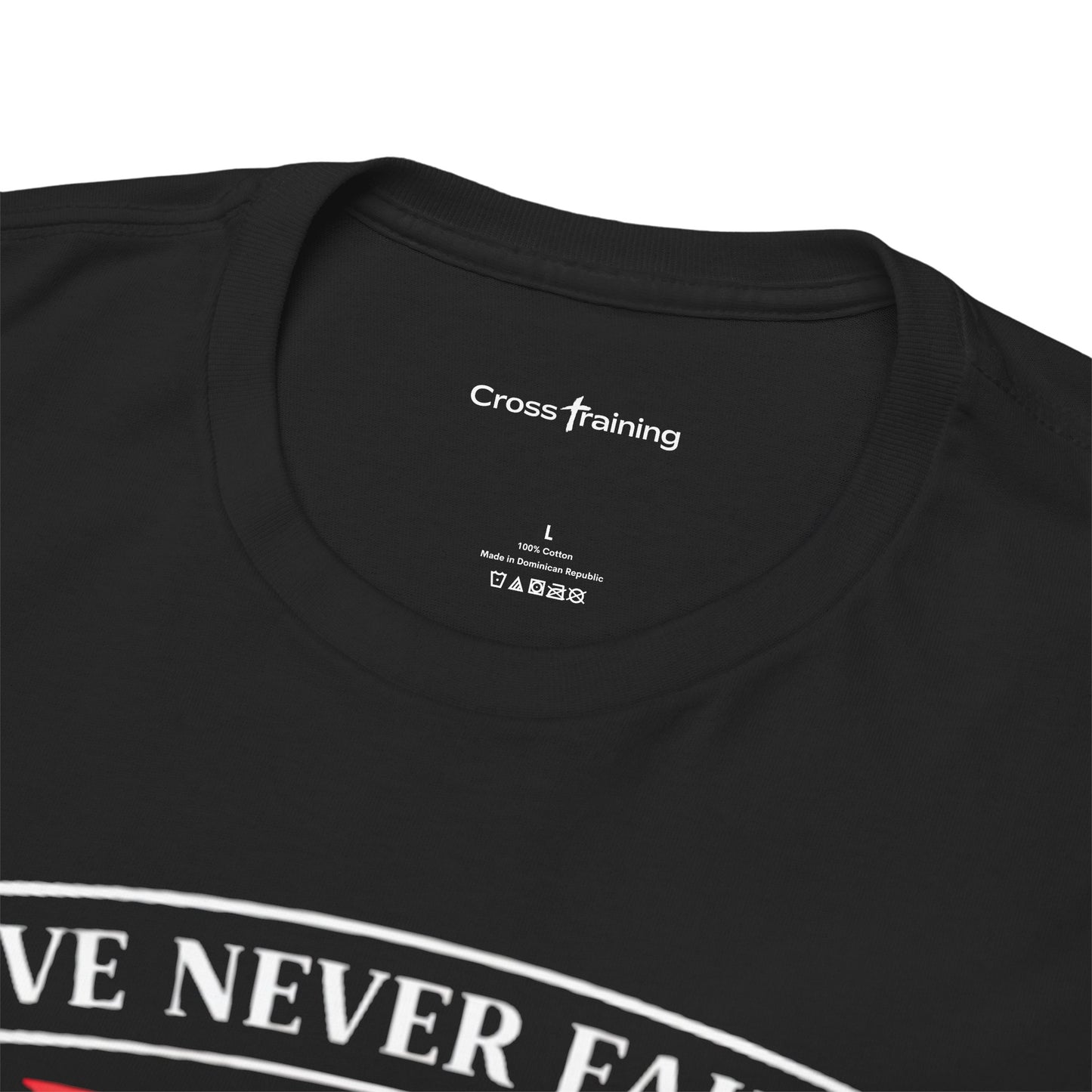 Love Never Fails T-Shirt — 1 Corinthians 13:6-7 Christian Faith Tee