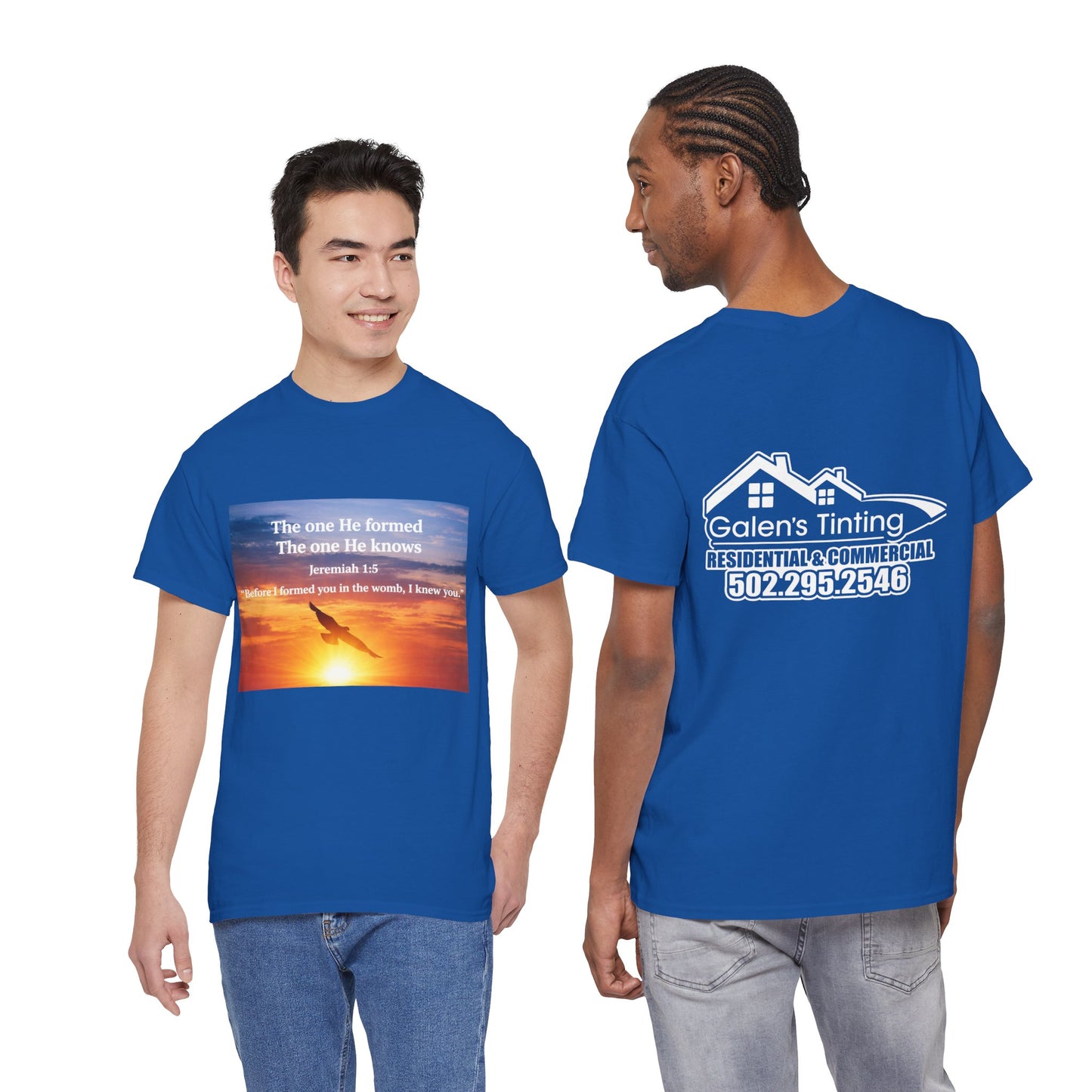 Christian Sunset T-Shirt — "Before I Formed You I Knew You" Scripture Tee
