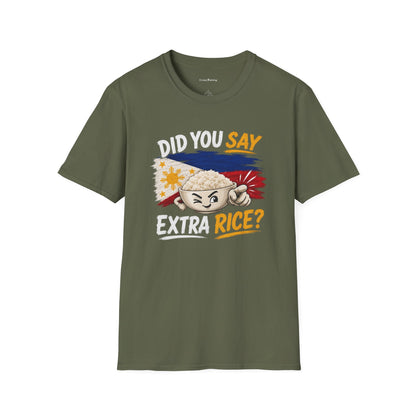 Did You Say Extra Rice? T-Shirt — Filipino Rice Bowl Graphic Tee