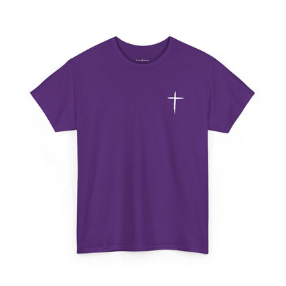 Christian Cross Tee — "May Heavenly Things Constantly Interrupt Our Earthly Things" Inspirational T‑Shirt