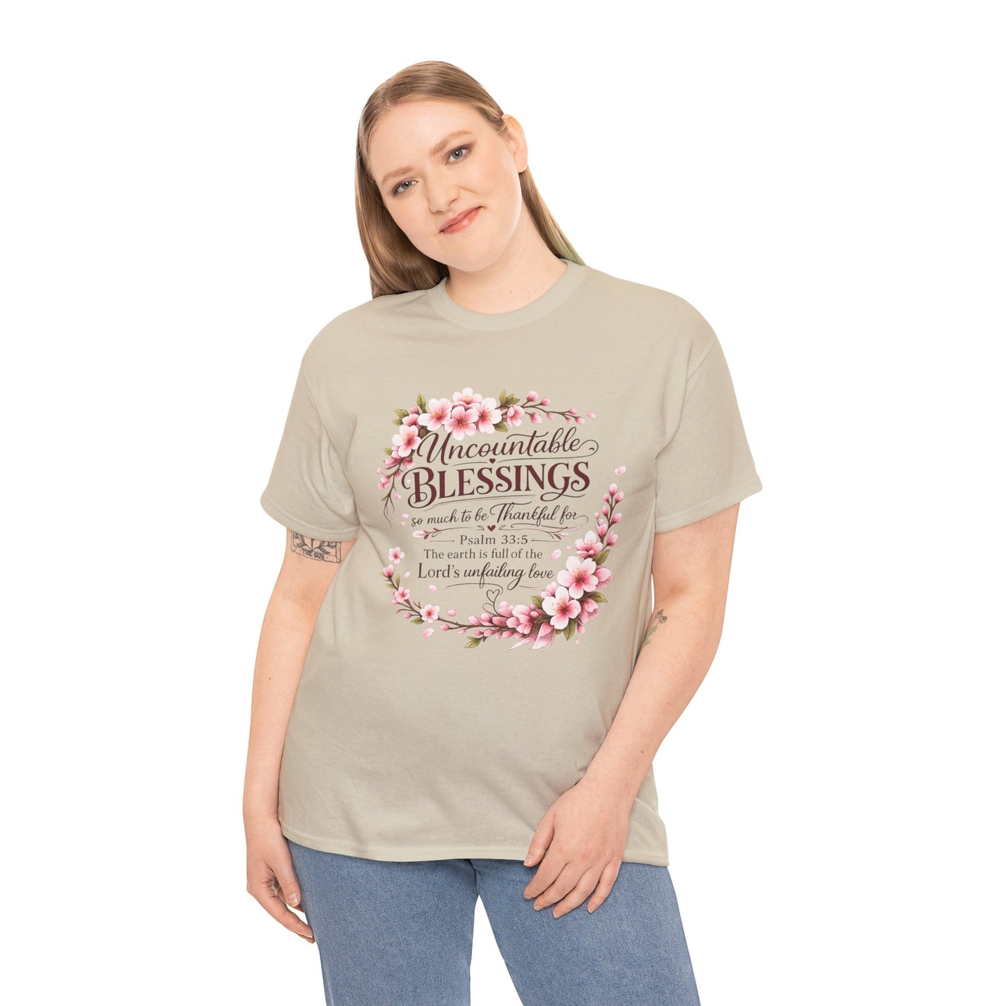 Blessings Floral T-Shirt — "Uncountable Blessings" Psalm 31 Faith Tee