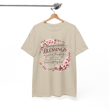 Blessings Floral T-Shirt — "Uncountable Blessings" Psalm 31 Faith Tee