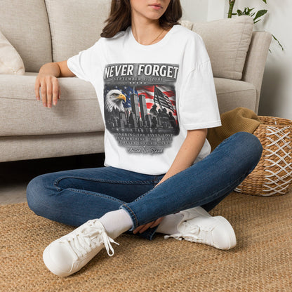 Never Forget 9/11 Memorial T-Shirt — American Flag & Eagle Tribute