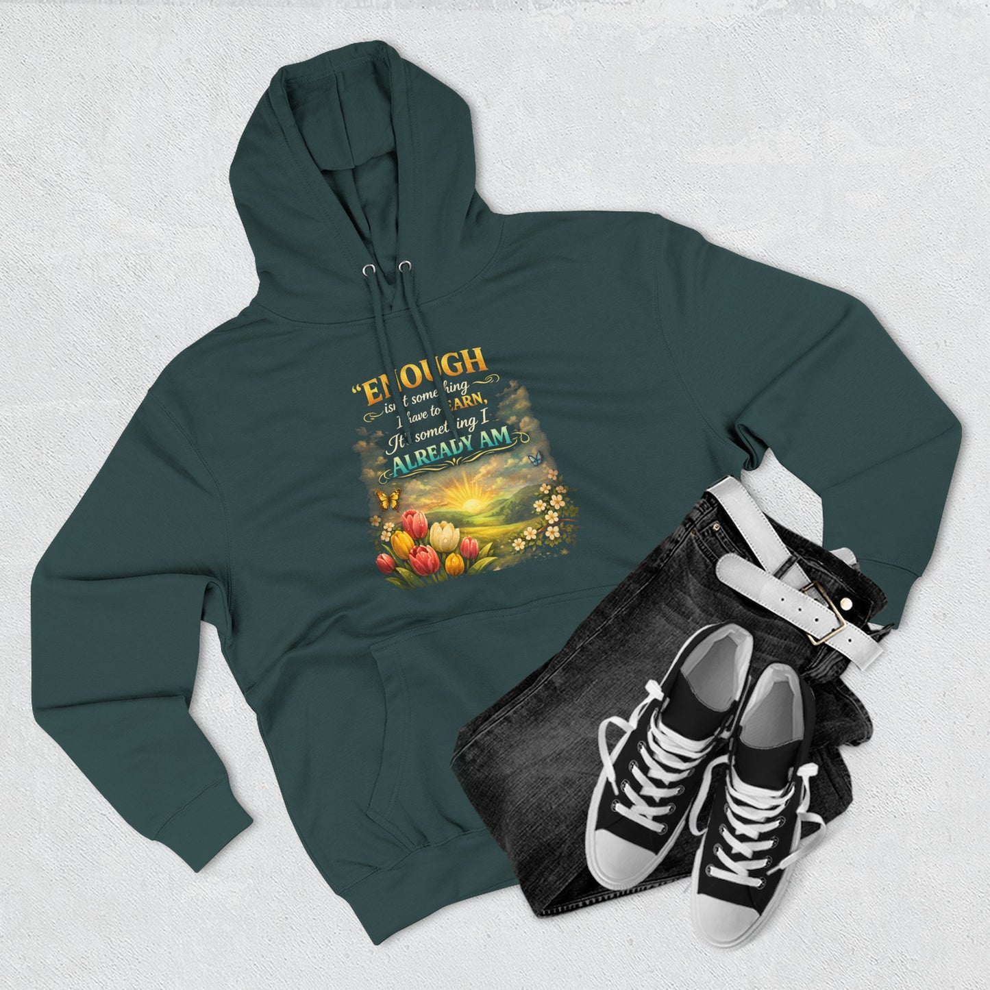 Enough — Inspirational Christian Hoodie with Scripture (Ephesians)
