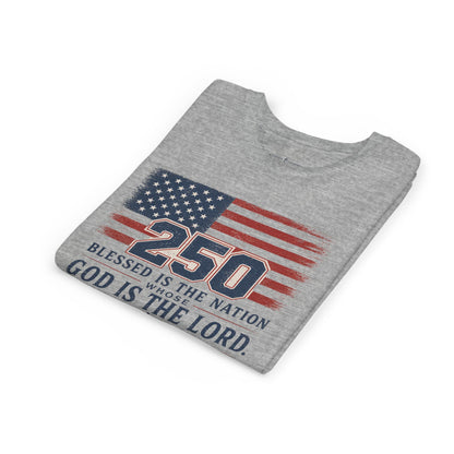 Youth Tee — 250th USA Celebration "Blessed Is the Nation" Patriotic T‑Shirt (1776–2026)