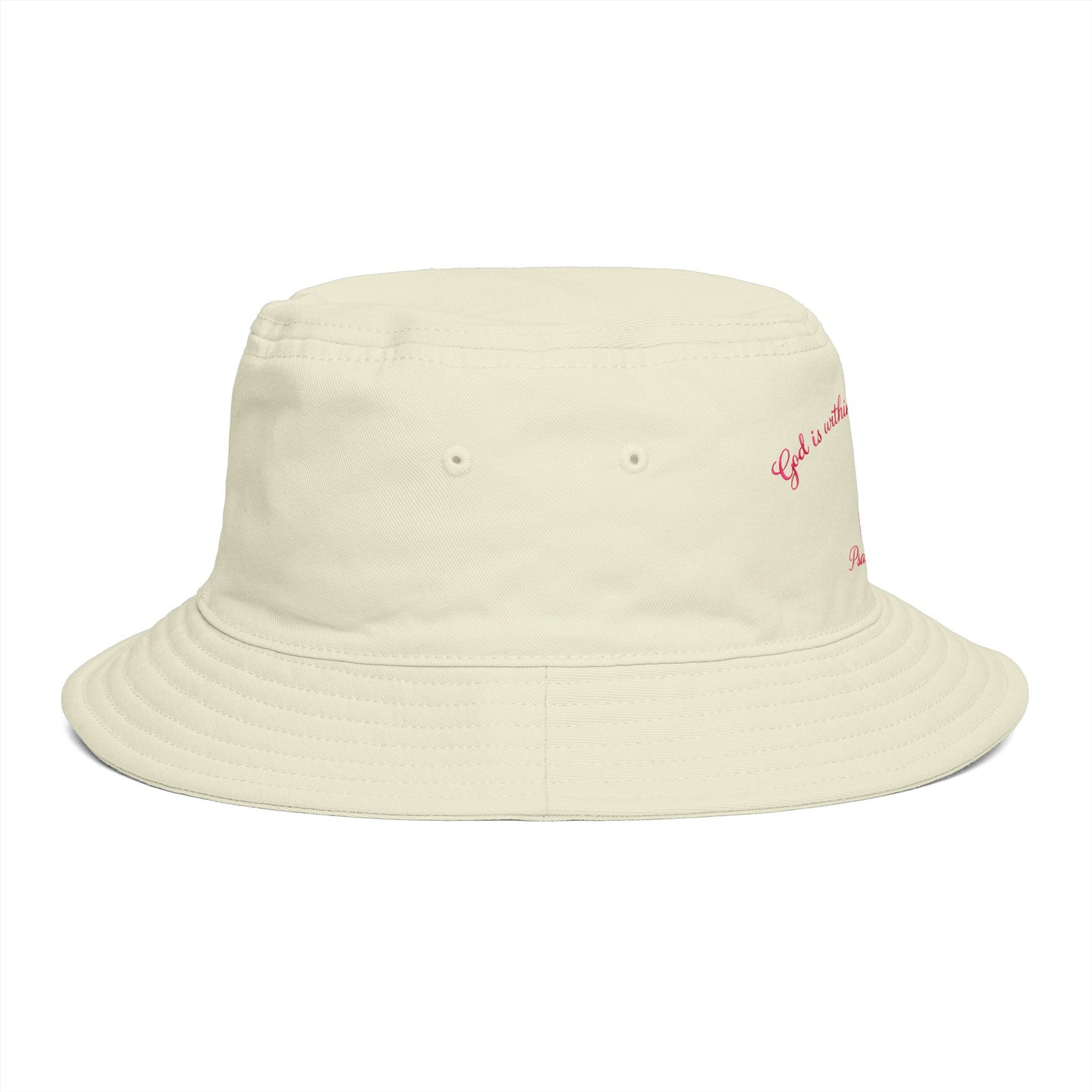 Bucket Hat — Psalm 46:5 Faith Ribbon Bucket Hat (God Is Within Her)