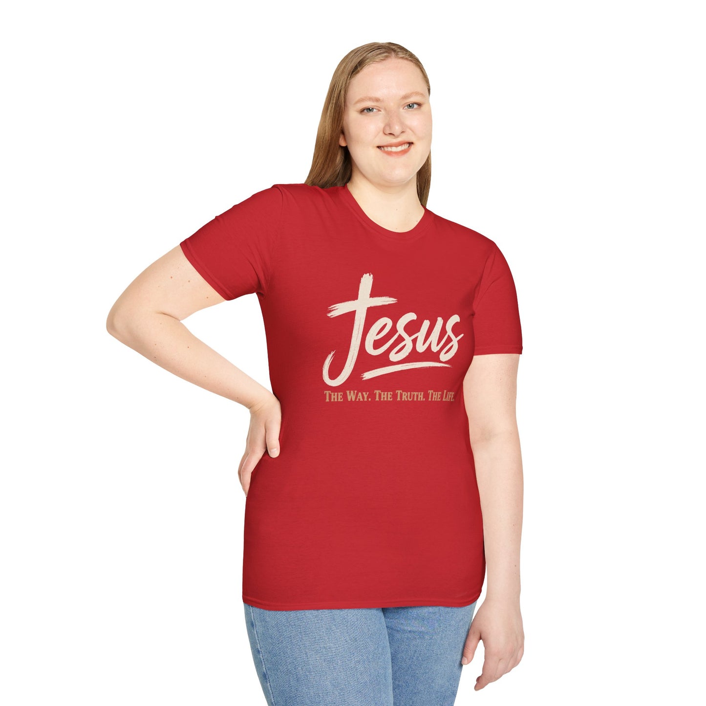 Jesus Script T‑Shirt — 'Jesus: The Way. The Truth. The Life.' Christian Faith Tee