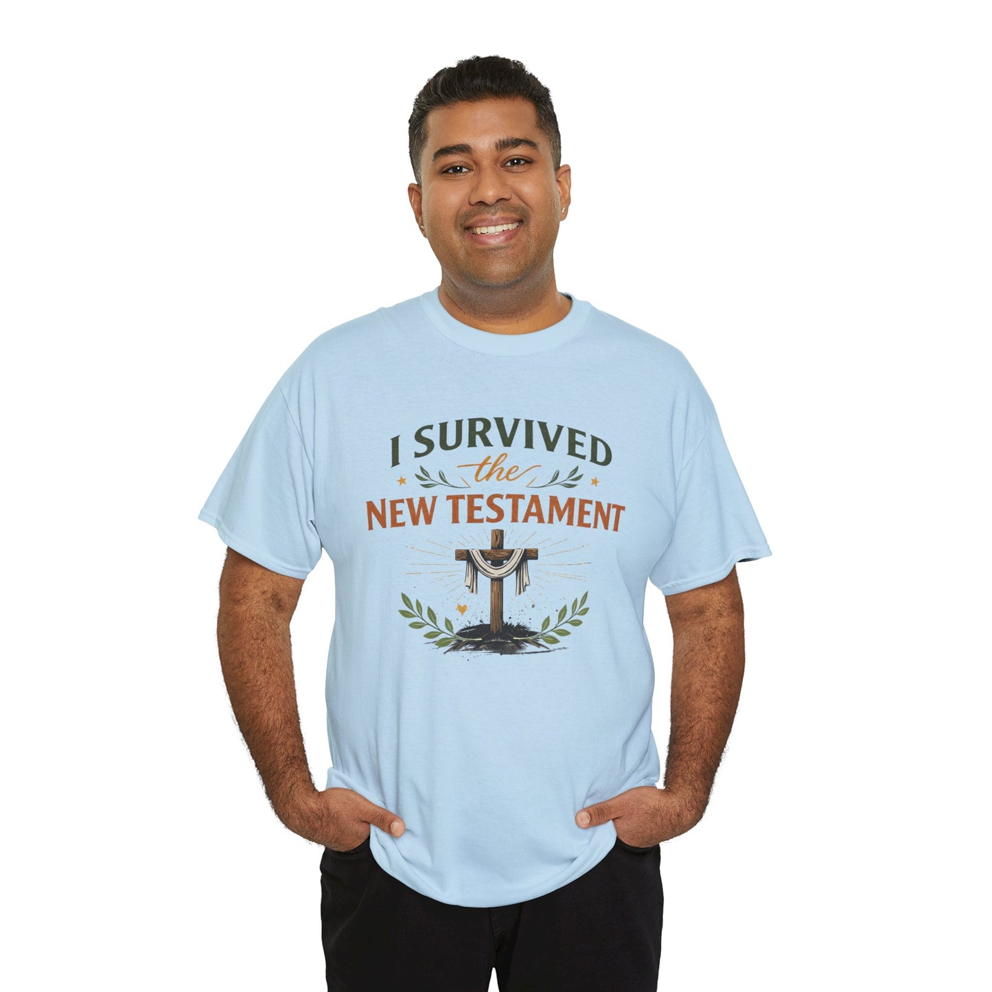 I Survived the New Testament T-Shirt — Christian Faith Cross Tee