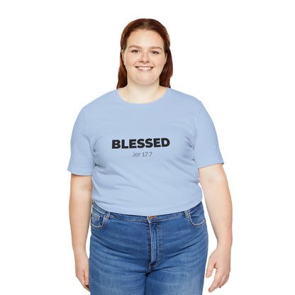 Blessed Unisex Jersey Tee | Inspirational Shirt for Everyday Wear, Faith-Based Gift, Casual Wear, Christian Apparel, Spiritual Clothing