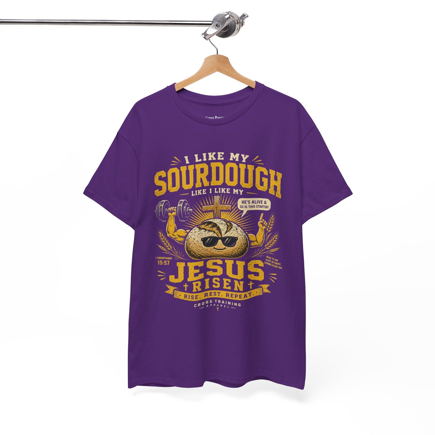 Jesus Is Risen Sourdough T-Shirt — Funny Christian Baking Tee