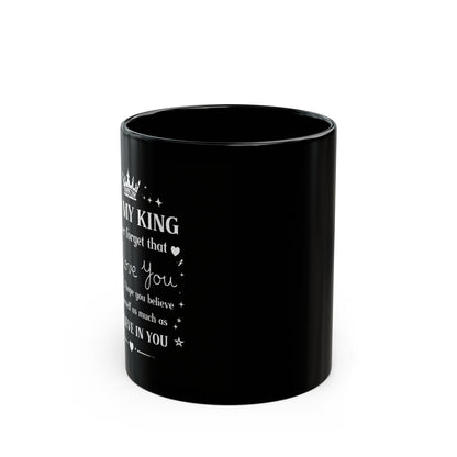 King Dad Black Coffee Mug — Inspirational 'My King' Gift for Father’s Day