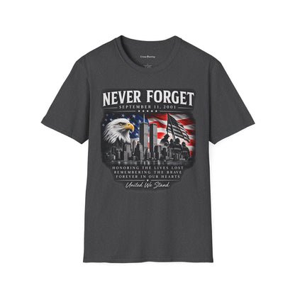 Never Forget 9/11 Memorial T-Shirt — American Flag & Eagle Tribute