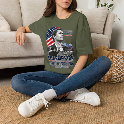Charlie Kirk Tribute T-Shirt — "Well done, good and faithful servant" Matthew 25:21