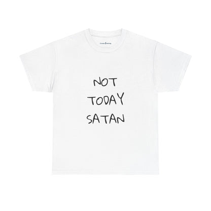 Funny Graphic Tee: Not Today Satan Unisex Heavy Cotton T-Shirt, Humorous Gift, Casual Wear, Everyday Comfort, Unique Statement Tee