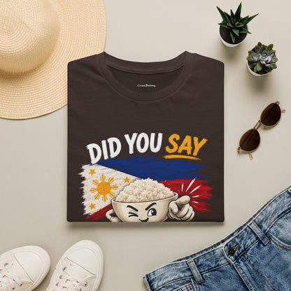 Did You Say Extra Rice? T-Shirt — Filipino Rice Bowl Graphic Tee