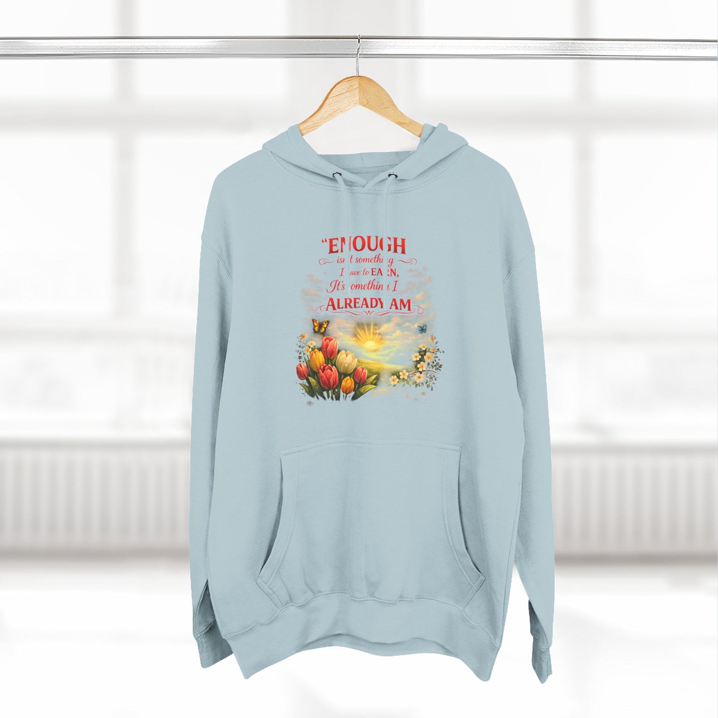 Christian Hoodie — Spiritual Scripture Floral Design ("Even Before He Made the World")