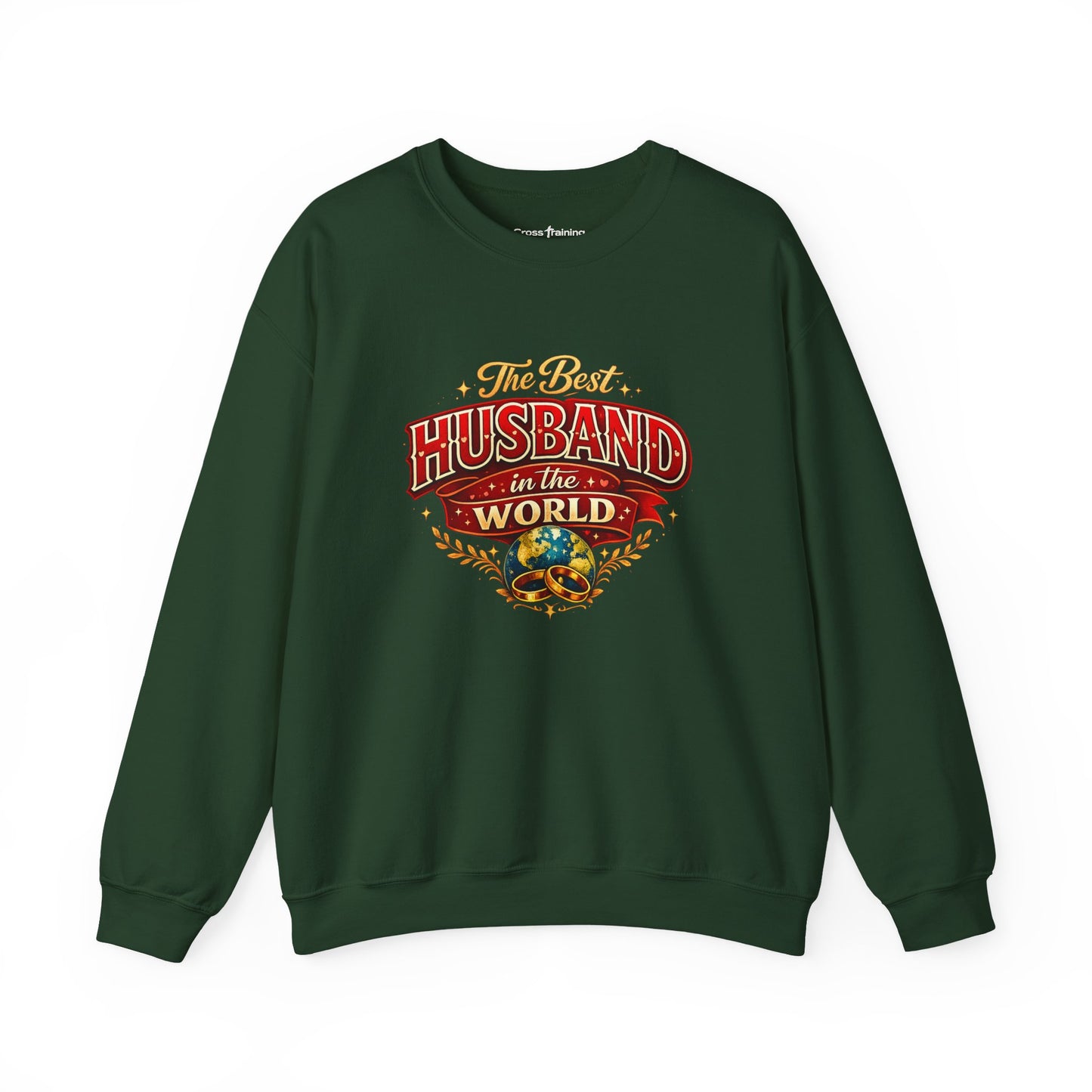 Crewneck Sweatshirt — "The Best Husband in the World" Vintage Globe Gift