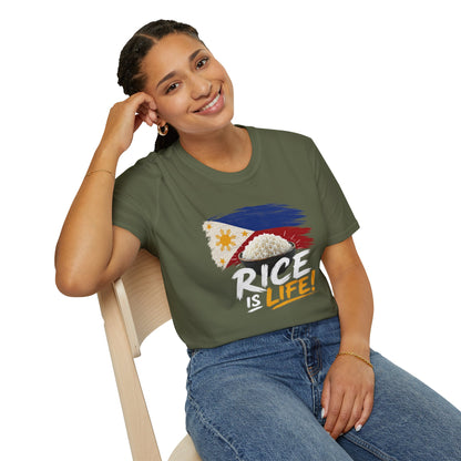 Rice Is Life T-Shirt — Filipino Flag Rice Bowl Graphic Tee