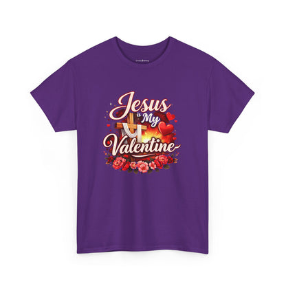 Jesus My Valentine T-Shirt — Christian Valentine Tee with Cross & Hearts