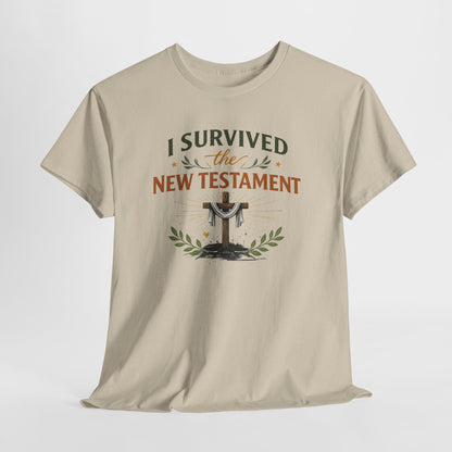 I Survived the New Testament T-Shirt — Christian Faith Cross Tee