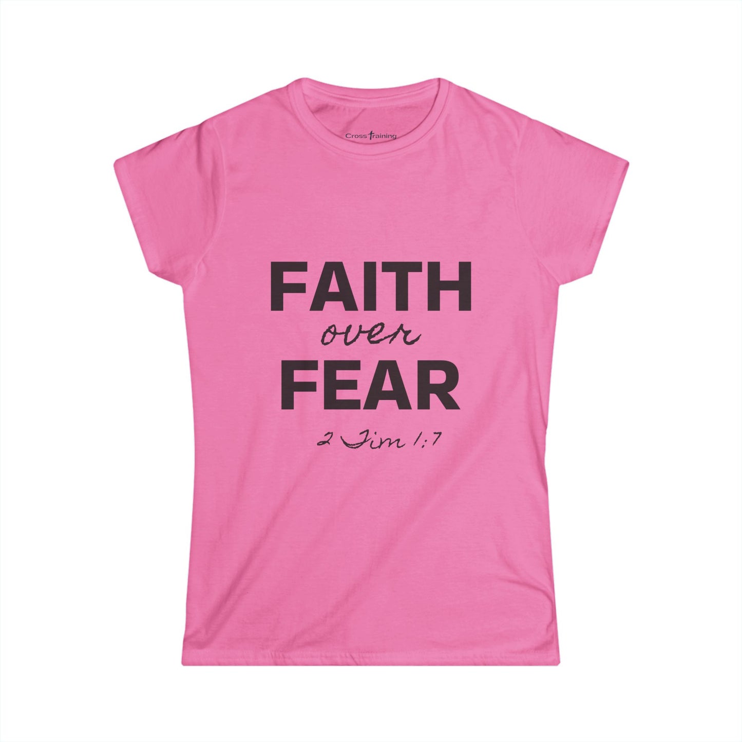 Faith Over Fear Women's Softstyle Tee, Inspirational Shirt, Christian Apparel, Spiritual Gift, Motivational T-Shirt