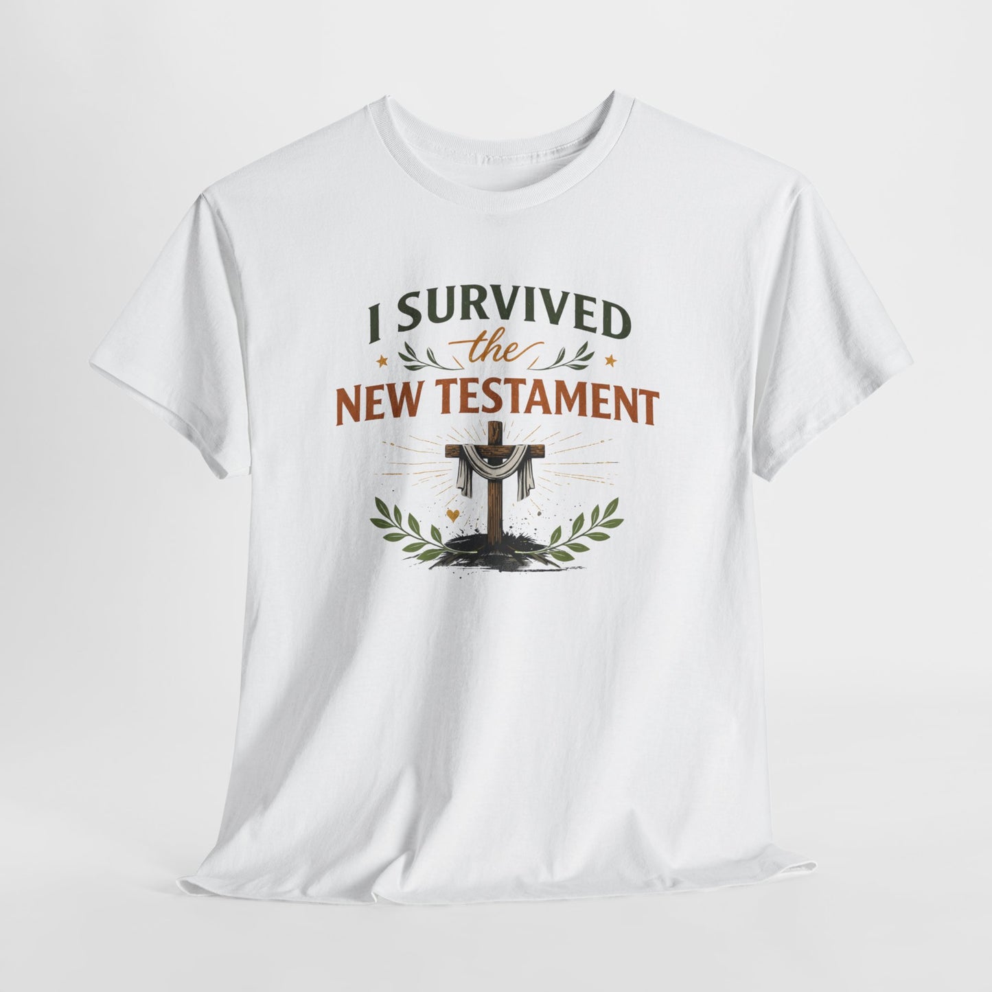 I Survived the New Testament T-Shirt — Christian Faith Cross Tee