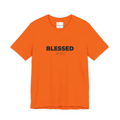 Blessed Unisex Jersey Tee | Inspirational Shirt for Everyday Wear, Faith-Based Gift, Casual Wear, Christian Apparel, Spiritual Clothing