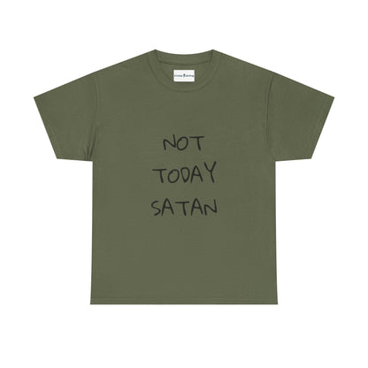 Funny Graphic Tee: Not Today Satan Unisex Heavy Cotton T-Shirt, Humorous Gift, Casual Wear, Everyday Comfort, Unique Statement Tee