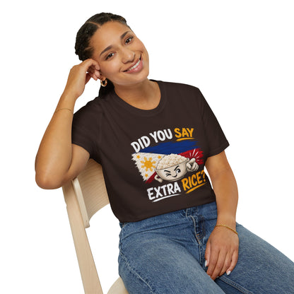Did You Say Extra Rice? T-Shirt — Filipino Rice Bowl Graphic Tee